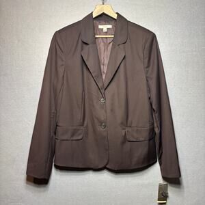 Merona Women’s Brown Blazer Jacket XL Western Classic Workwear Minimal Chic NWT